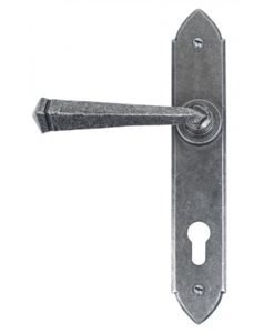 Pewter Gothic Lever Espagnolette Lock Set