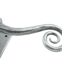 Pewter Monkeytail Lever Handle On Diamond Rosette