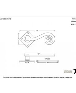 Pewter Monkeytail Lever Handle On Diamond Rosette