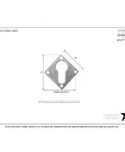 Pewter Diamond Euro Escutcheon