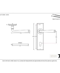 Pewter Avon Lever Espag. Lock Set
