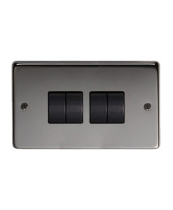 Black Nickel Quad 10 Amp Switch