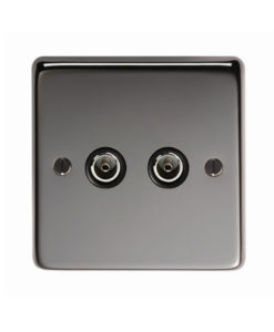 Black Nickel Double TV Socket