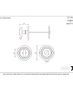 Aged Bronze Round Bathroom Thumbturn