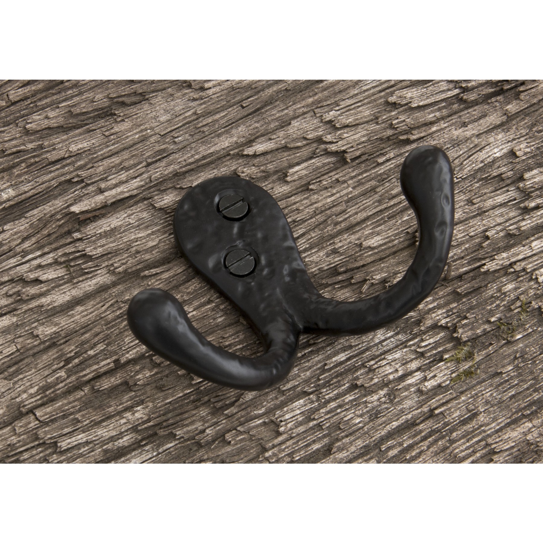 Black Double Robe Hooks  From The Anvil Range - Period Home Style