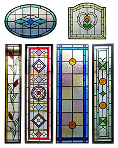 narrow stained glass panels