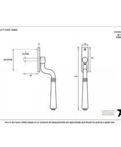 Black Teardrop Espagnolette Window Handle