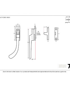 Black Locking Night Vent Peardrop Fastener (LH)