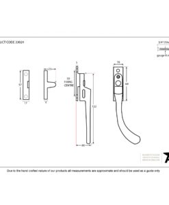Black Locking Night Vent Peardrop Fastener (RH)