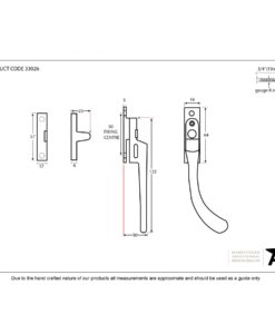 Pewter Patina Handmade Night Vent Peardrop Fastener (RH)