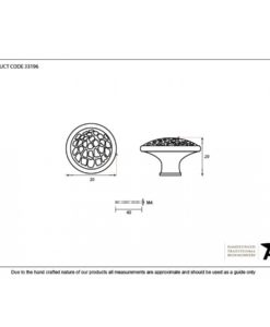 Beeswax Beaten Cupboard Knob Measurements