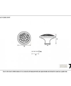 Beeswax Beaten Cupboard Knob Measurements
