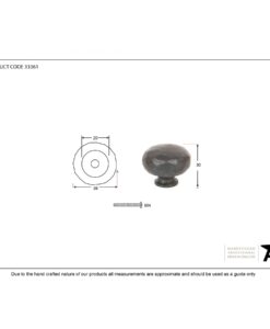 Beeswax Hammered Knob (Large)