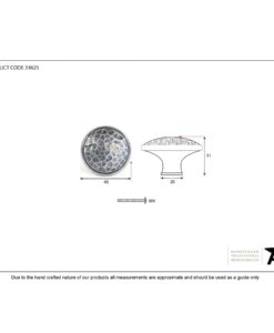 Pewter Beaten Cupboard Knob (Large)