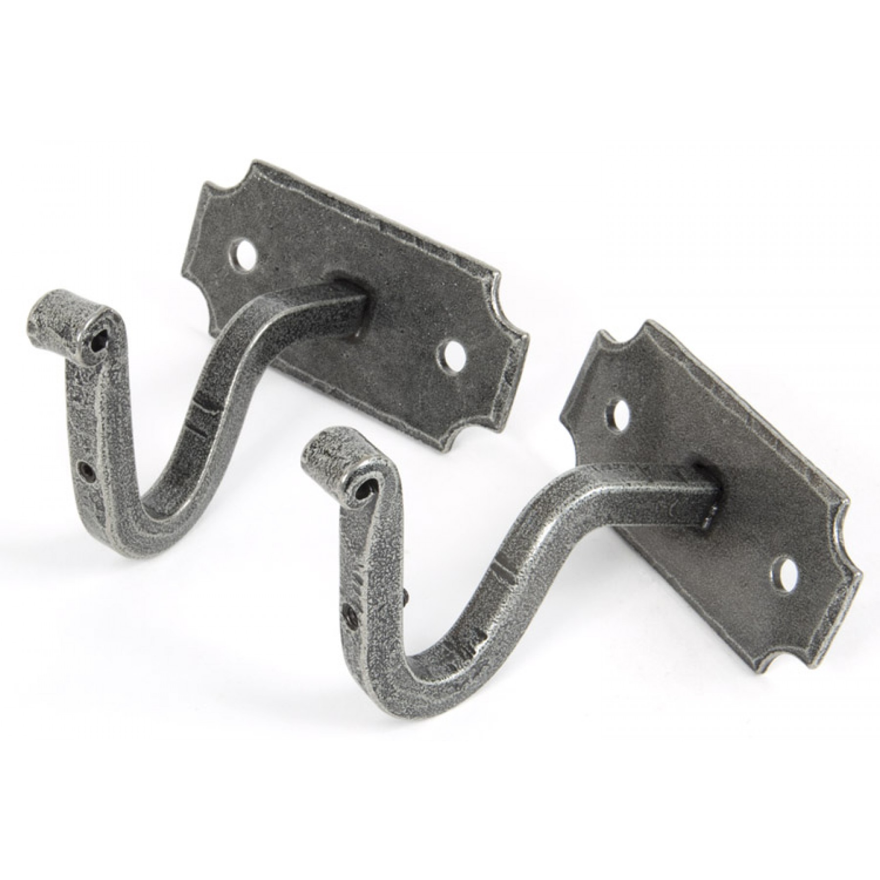 Pewter Curtain Pole Mounting Brackets (Pair)