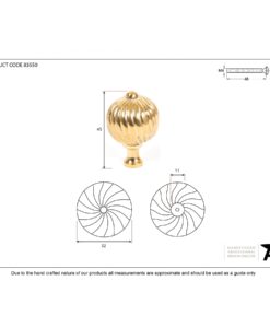 Polished Brass Spiral Cabinet Knob (Small)