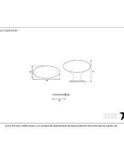 Pewter Oval Cabinet Knob