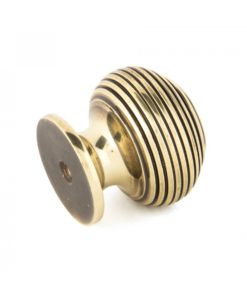 Small Antique Brass Beehive Cabinet Knob