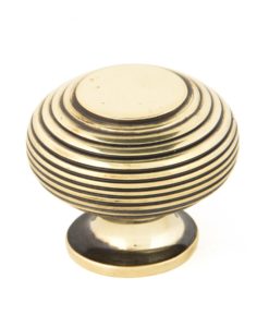 Large Aged Brass Beehive Cabinet Knob