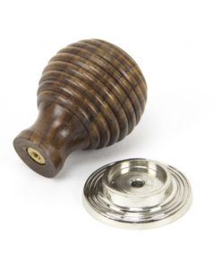 Rosewood & Polished Nickel Beehive Knob