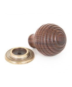 Rosewood & Antique Brass Beehive Knob