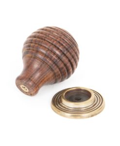 Rosewood & Antique Brass Beehive Knob