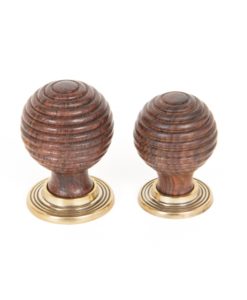 Rosewood & Antique Brass Beehive Knob