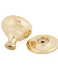 Large Polished Brass Mushroom Cabinet Knob