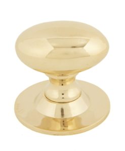 Large Polished Brass Oval Cabinet Knob