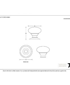 Small Polished Brass Mushroom Cabinet Knob