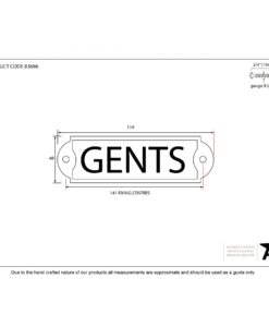 Antique Pewter Gents Door Sign