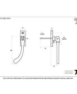 Antique Pewter Slim Peardrop Espag