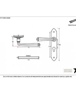 Beeswax Gothic Lever Euro Lock Set