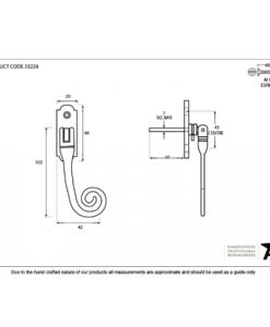 Beeswax Monkeytail Espagnolette (RH)