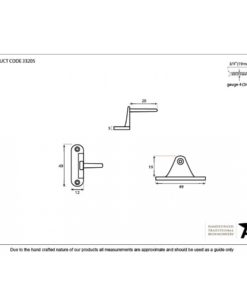 Black Cranked Casement Stay Pin