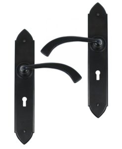 Black Gothic Curved Sprung Lever Lock Set
