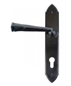 Black Gothic Lever Espagnolette Lock Set