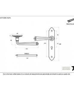 Black Gothic Lever Euro Lock Set