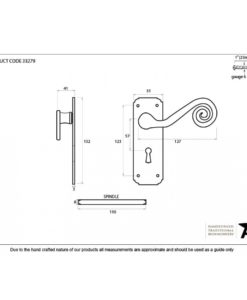 Black Monkeytail Lever Lock Set