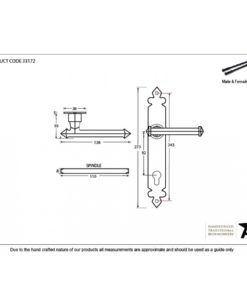 Black Tudor Lever Espagnolette Lock Set