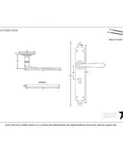 Pewter Cromwell Sprung Lever Lock Set