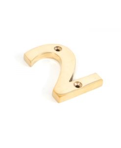 Polished Brass Numeral 2