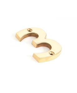 Polished Brass Numeral 3