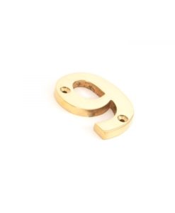 Polished Brass Numeral 9