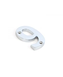 Polished Chrome Numeral 9