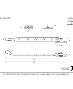 Satin Chrome Cast Pear Drop Stay