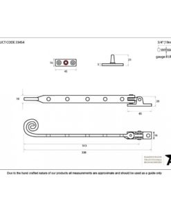 Antique Pewter Monkeytail Stay