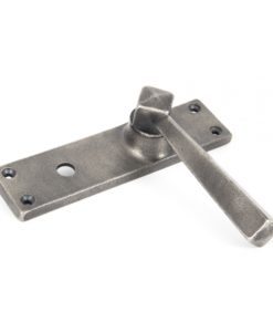 Antique Pewter Straight Lever Bathroom Set