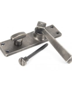 Antique Pewter Straight Lever Bathroom Set