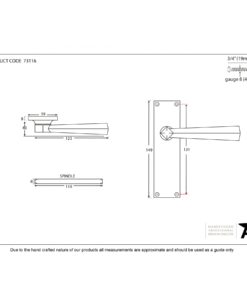 Antique Pewter Straight Lever Latch Set